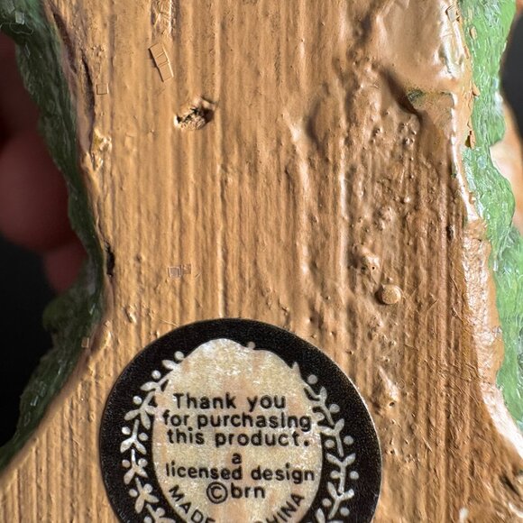 2 Vintage Hand Painted Lic. by brn Glitter Finish Whimsical Rabbits FARMHOUSE - Picture 5 of 10